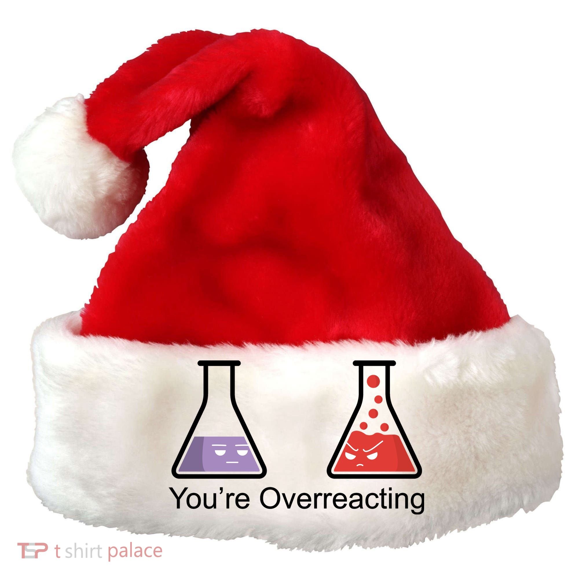 You're Overreacting Funny Chemist Santa Hat