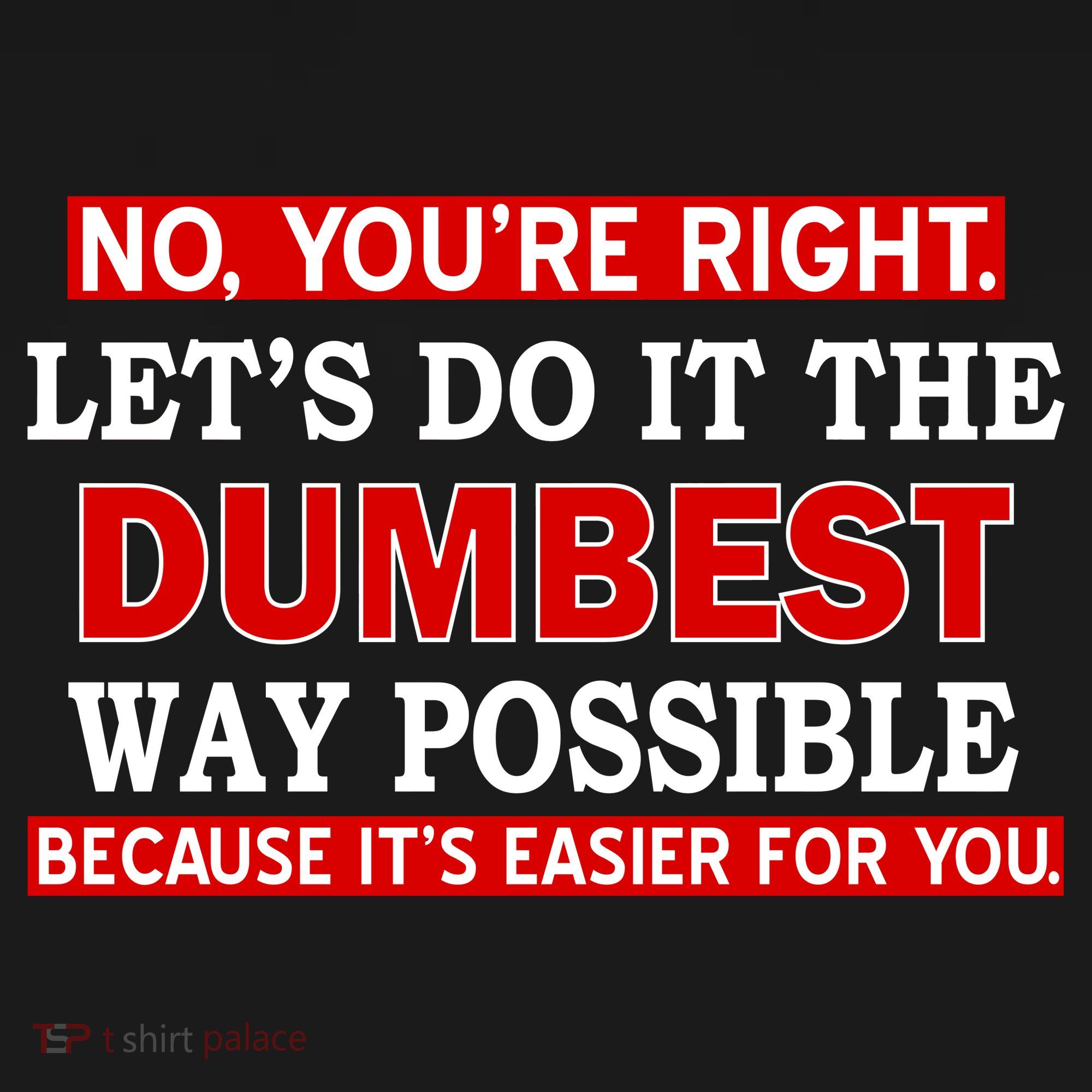 You're Right Let's Do The Dumbest Way Possible Humor USA-Made Doggie Bandana