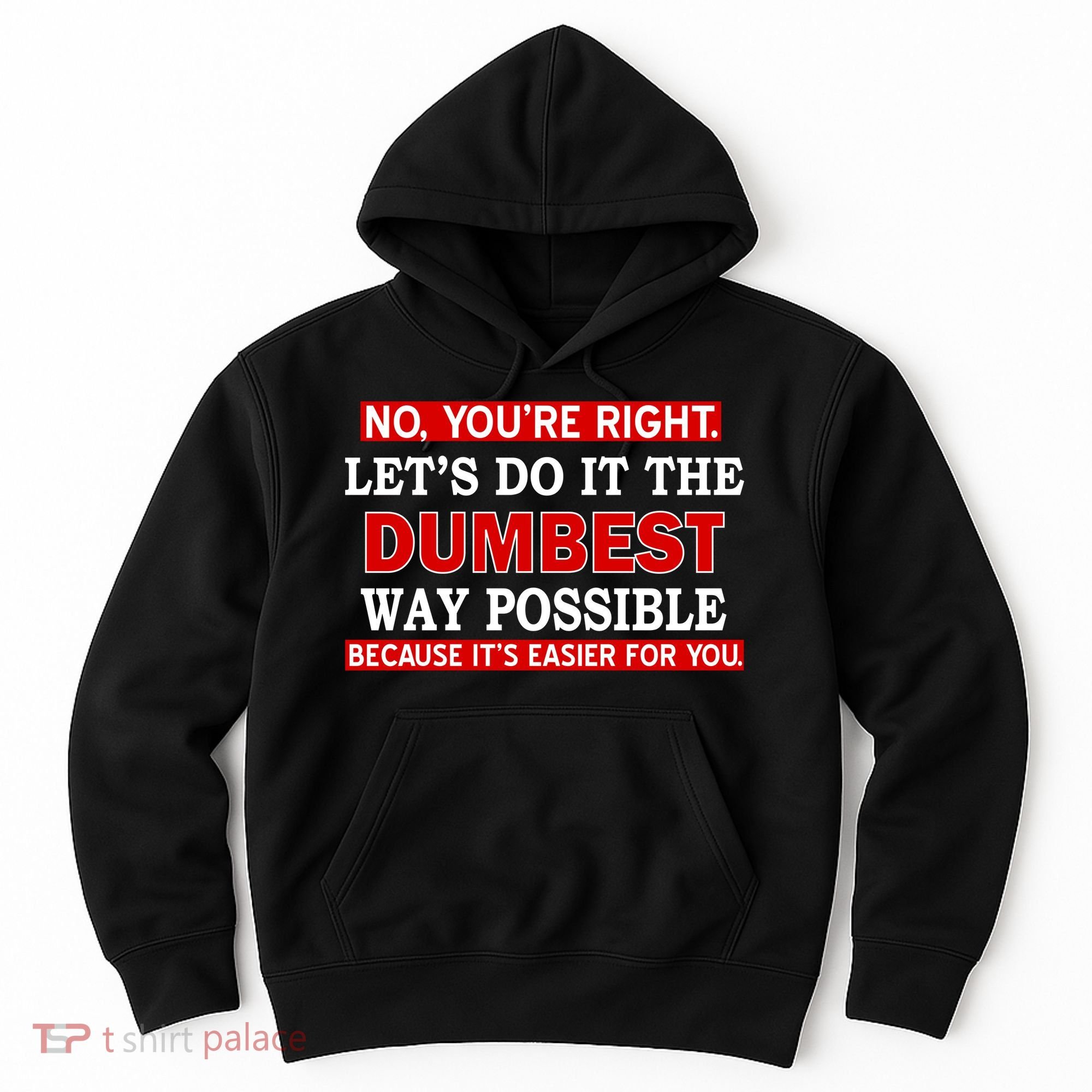 You're Right Let's Do The Dumbest Way Possible Humor Hoodie