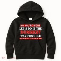 You're Right Let's Do The Dumbest Way Possible Humor Kids Hoodie thumb 0