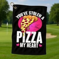 You've Stolen A Pizza My Heart Golf Towel thumb 1