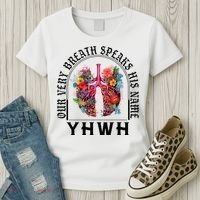 Yhwh Our Very Breath Speaks His Name Yahweh Christian Women's T-Shirt thumb 3