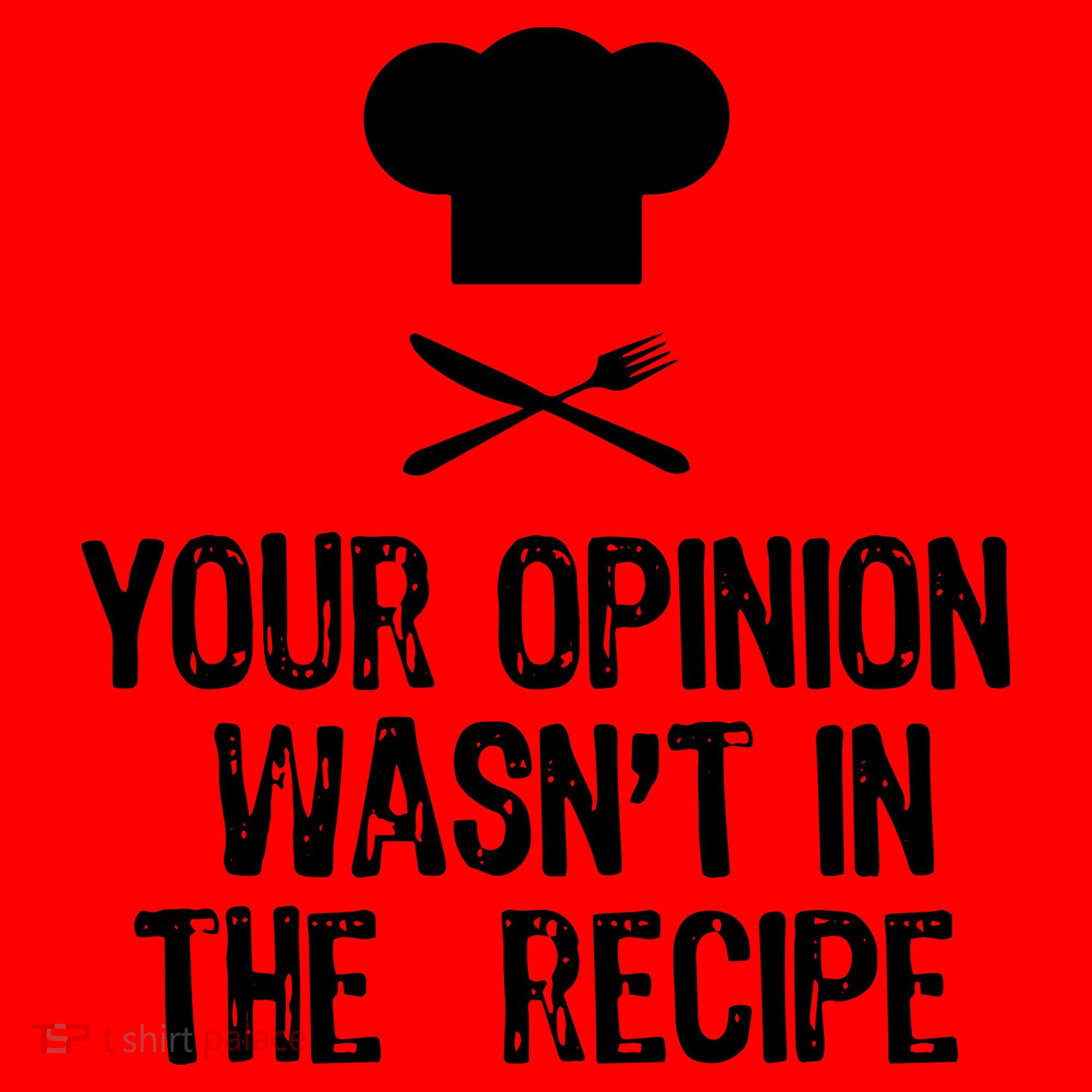 Your Opinion Wasnt In The Recipe Chef Cooking Gift Santa Hat