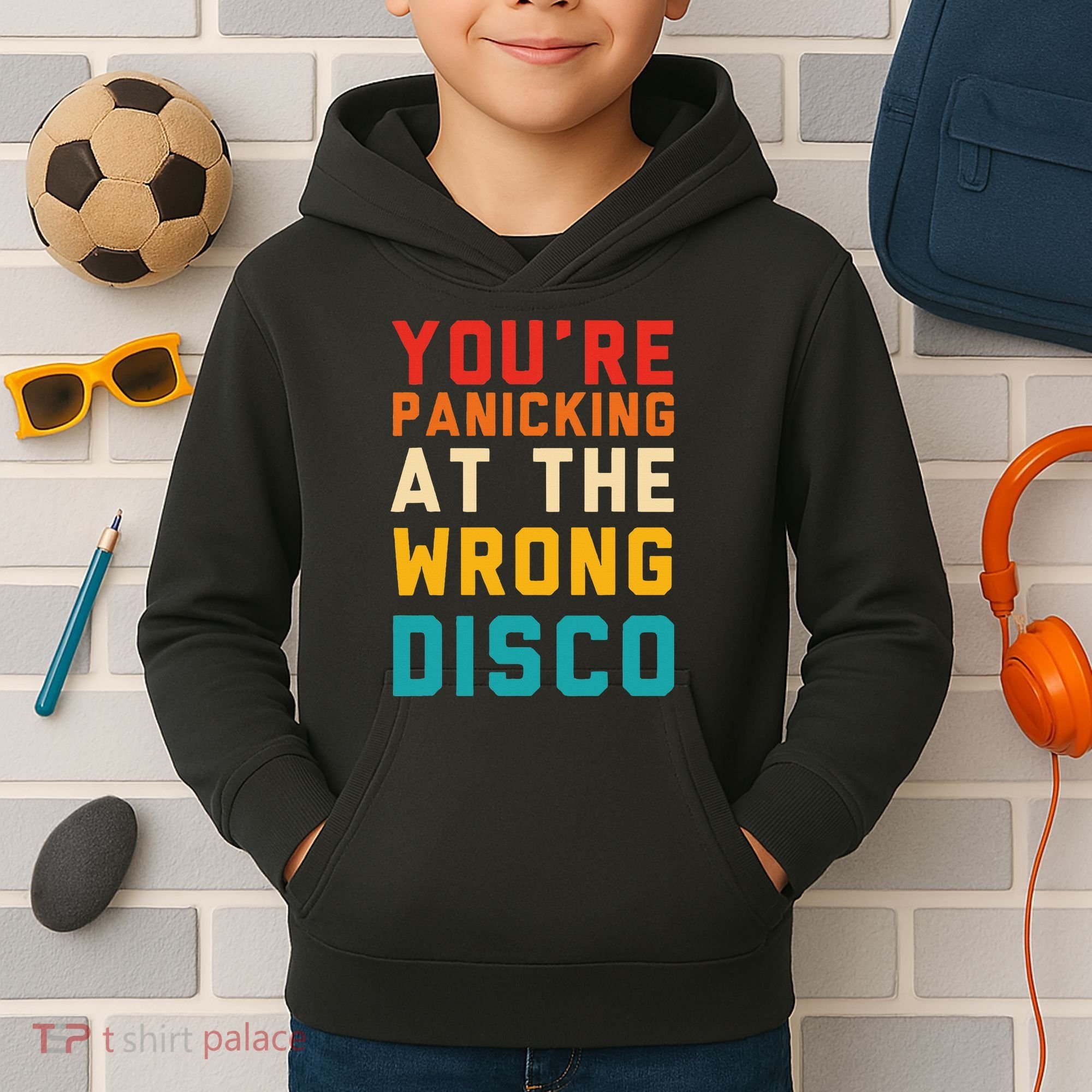 YouRe Panicking At The Wrong Disco Retro Kids Hoodie