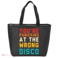 YouRe Panicking At The Wrong Disco Retro Tote Bag thumb 0