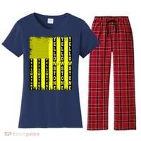Yellowstone National Park Flag Women's Flannel Pajama Set thumb 0