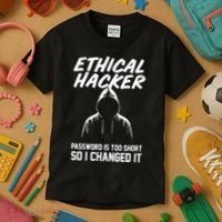 Your Password Is Too Short Ethical Hacker Funny Online Kids T-Shirt thumb 3