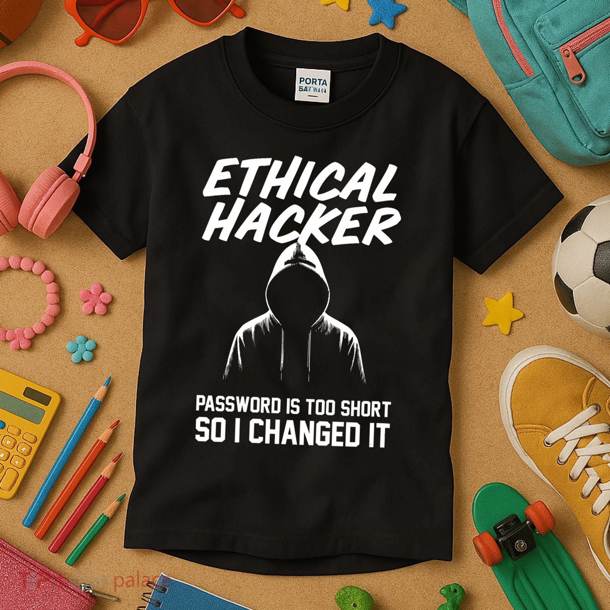 Your Password Is Too Short Ethical Hacker Funny Online Kids T-Shirt