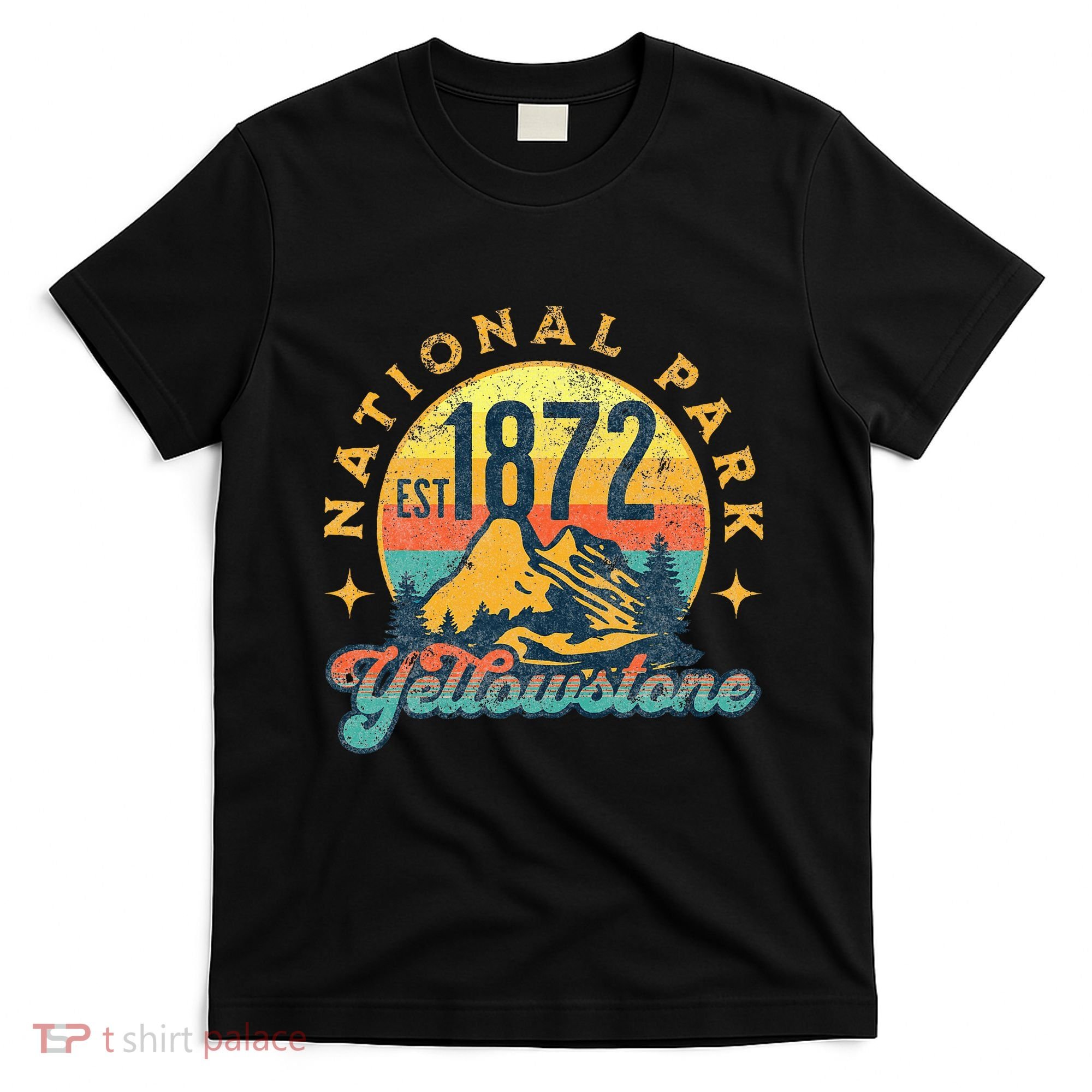 Yellowstone Park Nature Mountains Hiking Outdoors Vintage T-Shirt