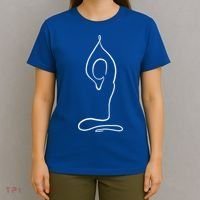 Yoga Position One Line Art Pilates Namaste Asana Buddhism Cool Gift T-Shirt thumb 4