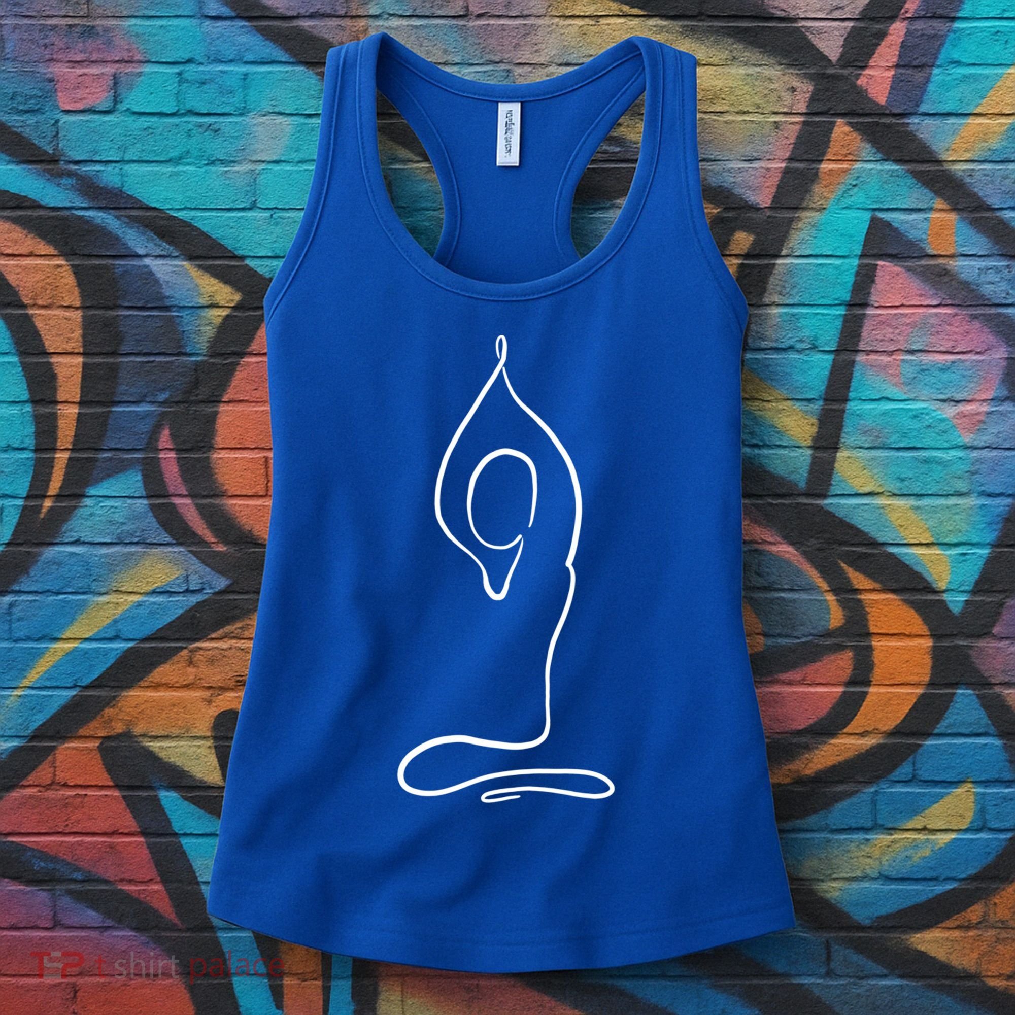 Yoga Position One Line Art Pilates Namaste Asana Buddhism Cool Gift Women's Tank Top