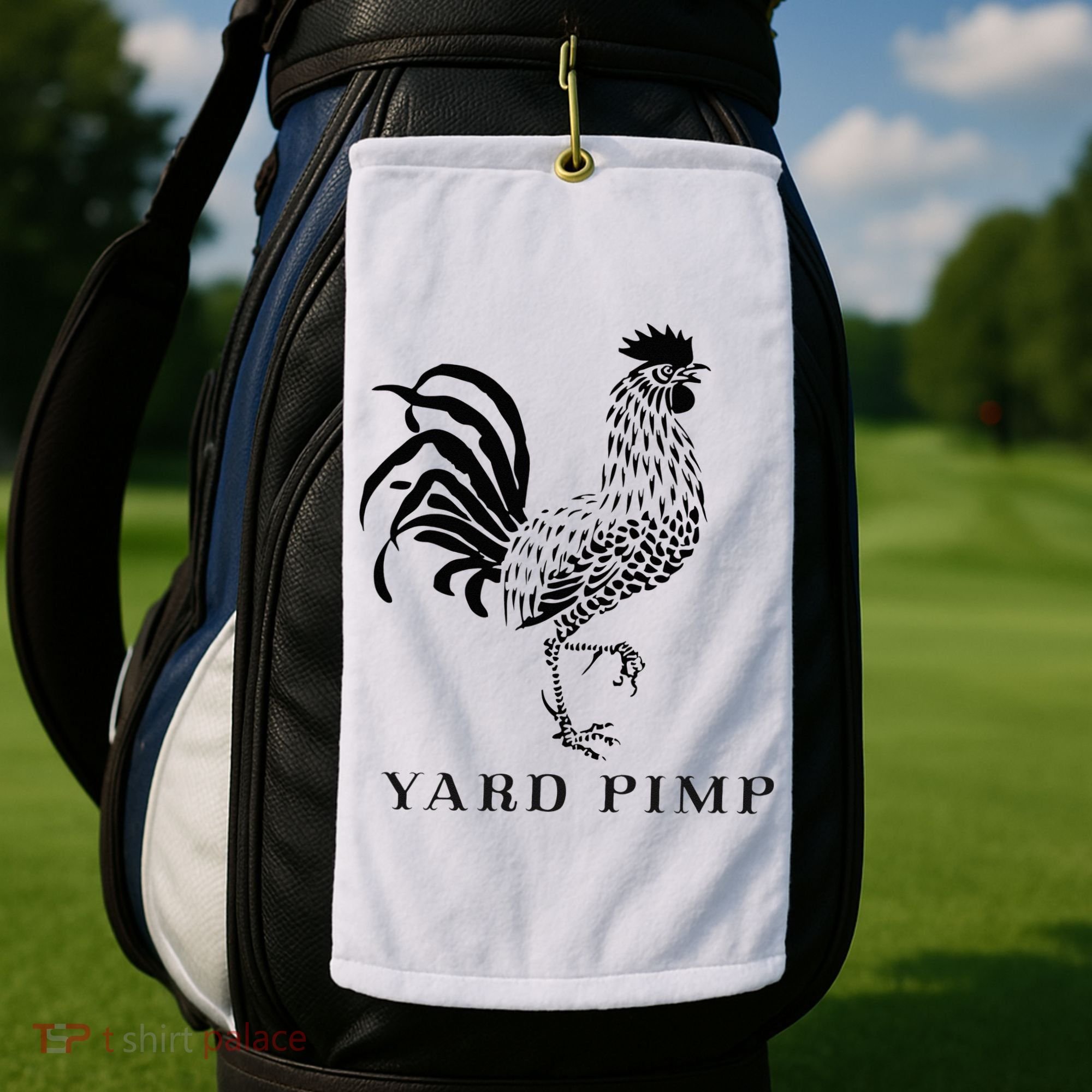 Yard Pimp Rooster King of the Barnyard Golf Towel