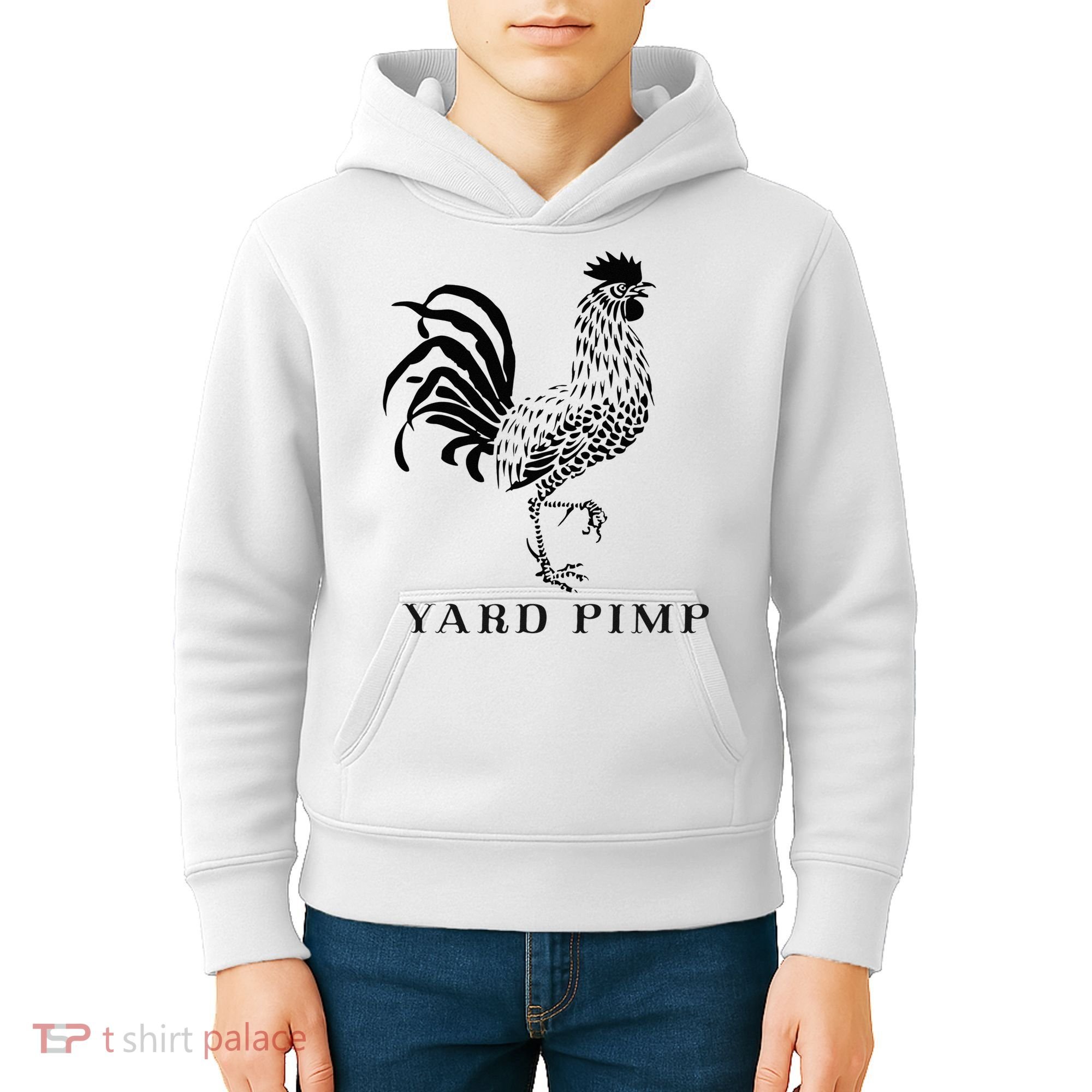 Yard Pimp Rooster King of the Barnyard Kids Hoodie