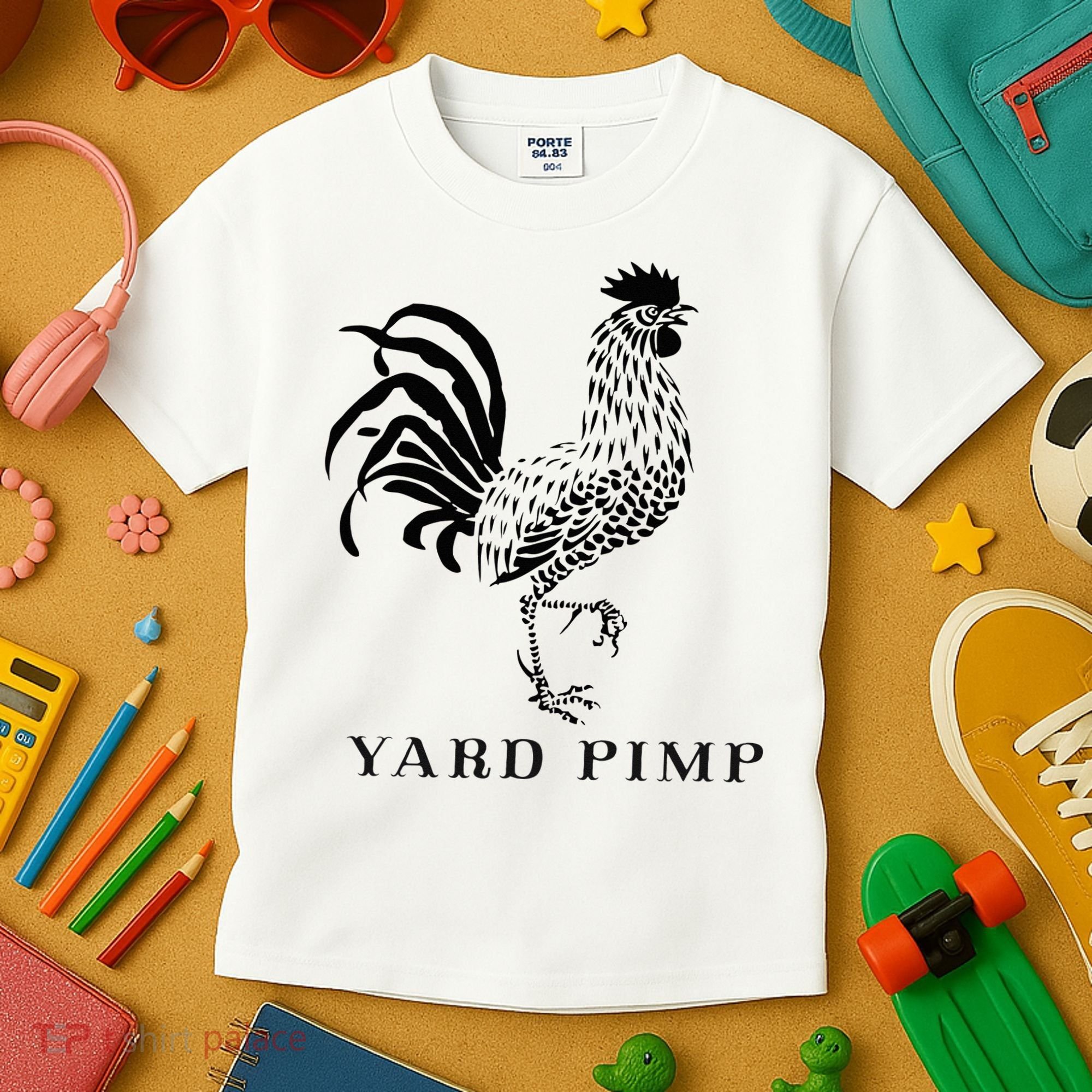 Yard Pimp Rooster King of the Barnyard Kids T-Shirt