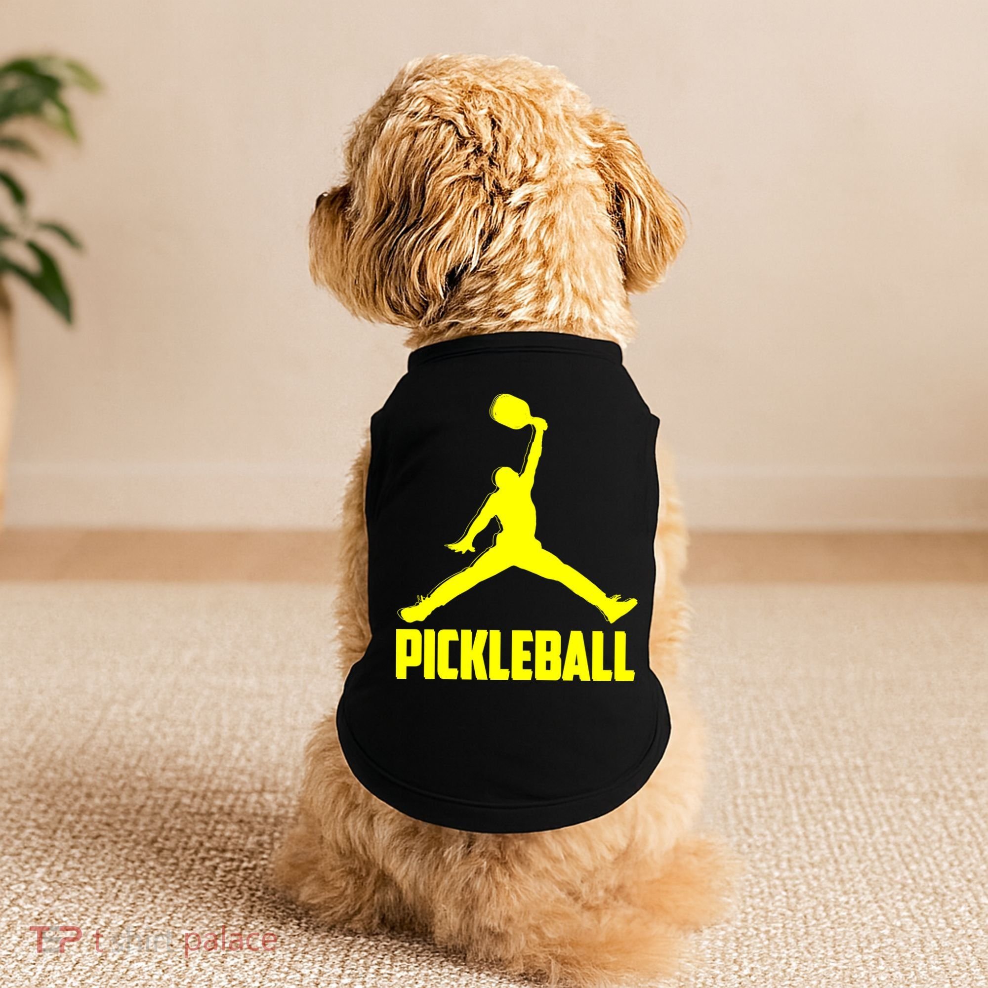 Yellow Pickleball Sports Logo Doggie Tank