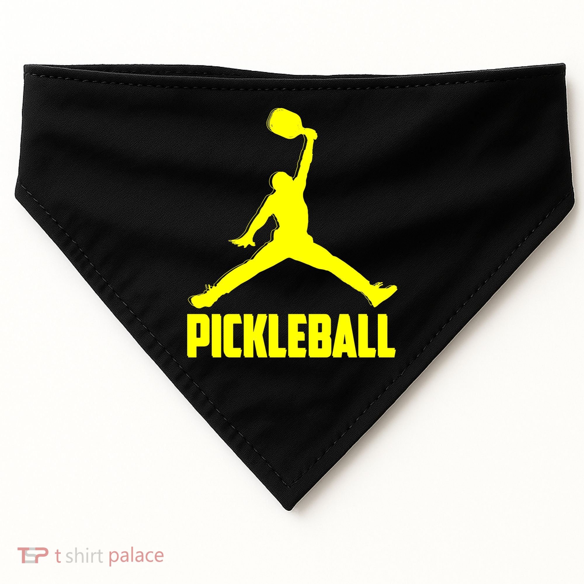 Yellow Pickleball Sports Logo USA-Made Doggie Bandana
