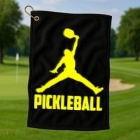 Yellow Pickleball Sports Logo Golf Towel thumb 1