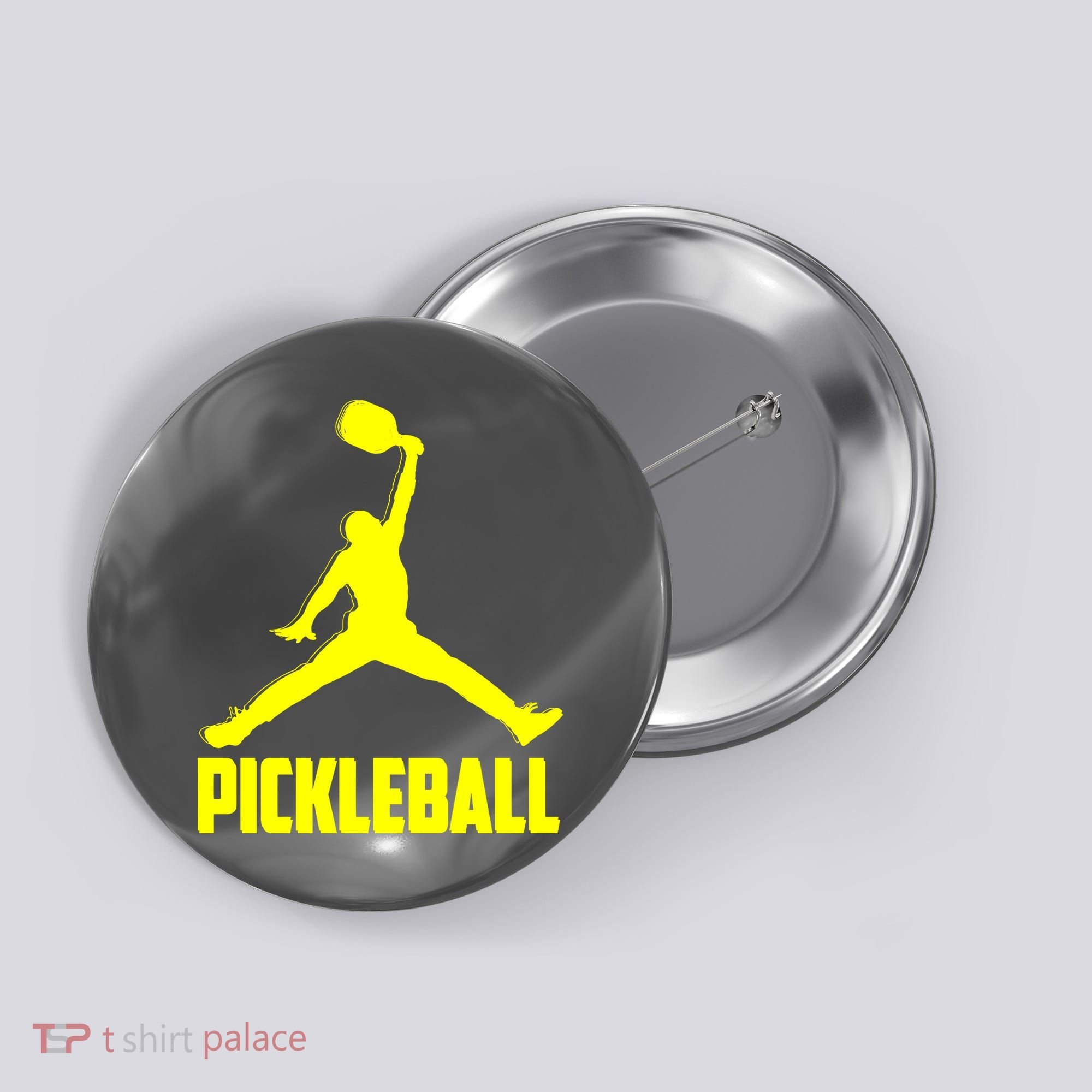 Yellow Pickleball Sports Logo Button