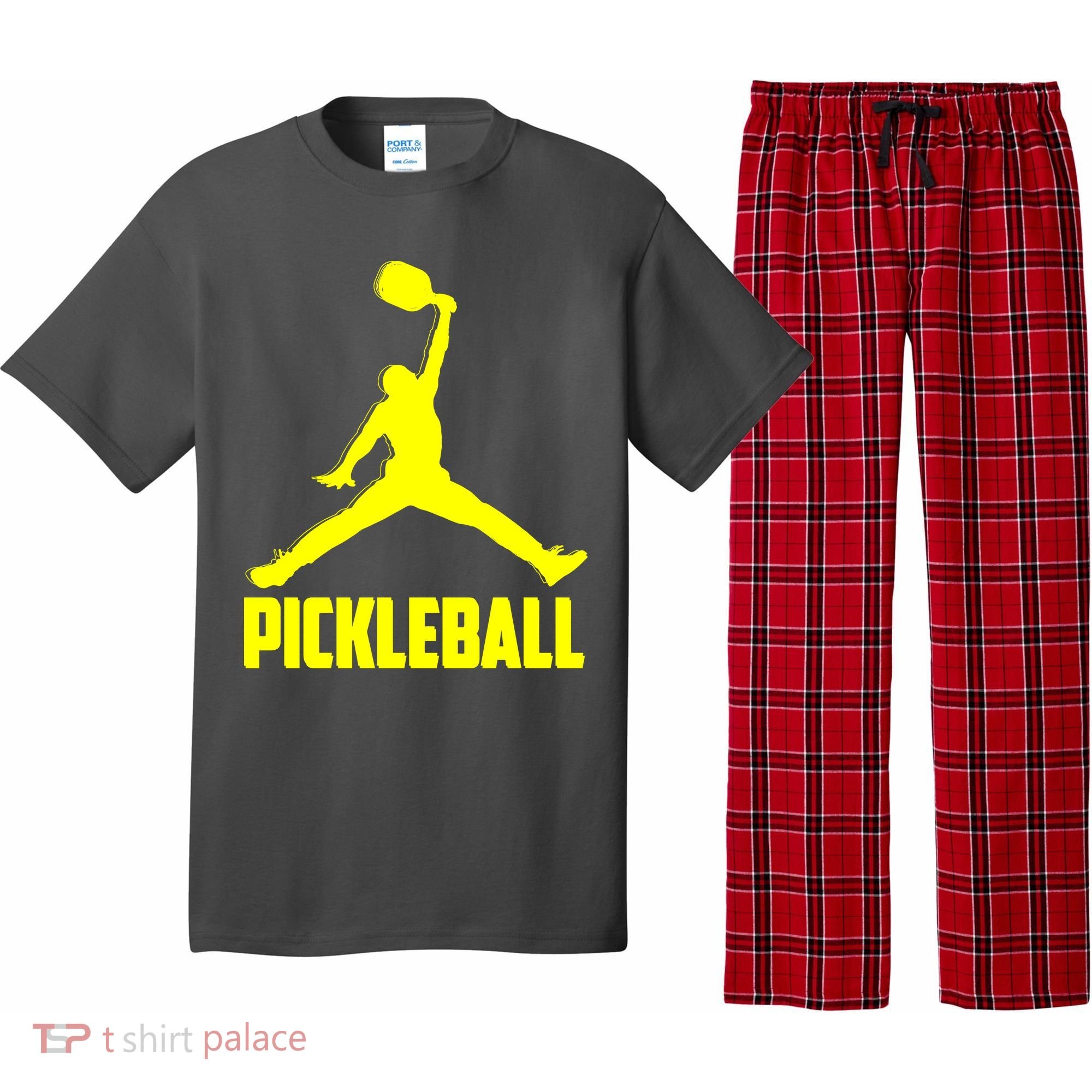 Yellow Pickleball Sports Logo Pajama Set