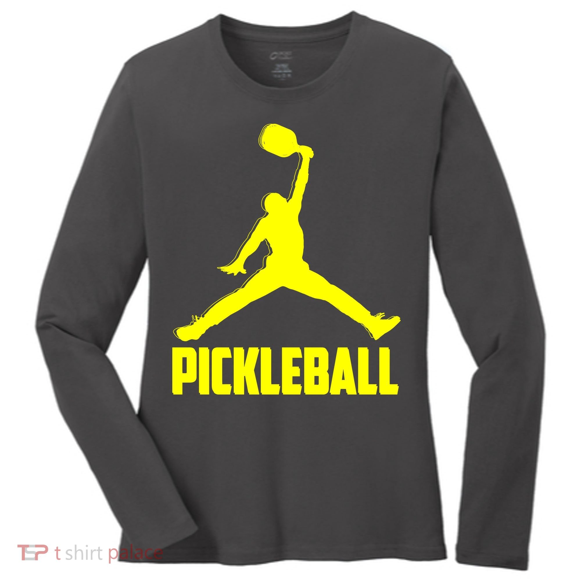 Yellow Pickleball Sports Logo Women's Long Sleeve Shirt