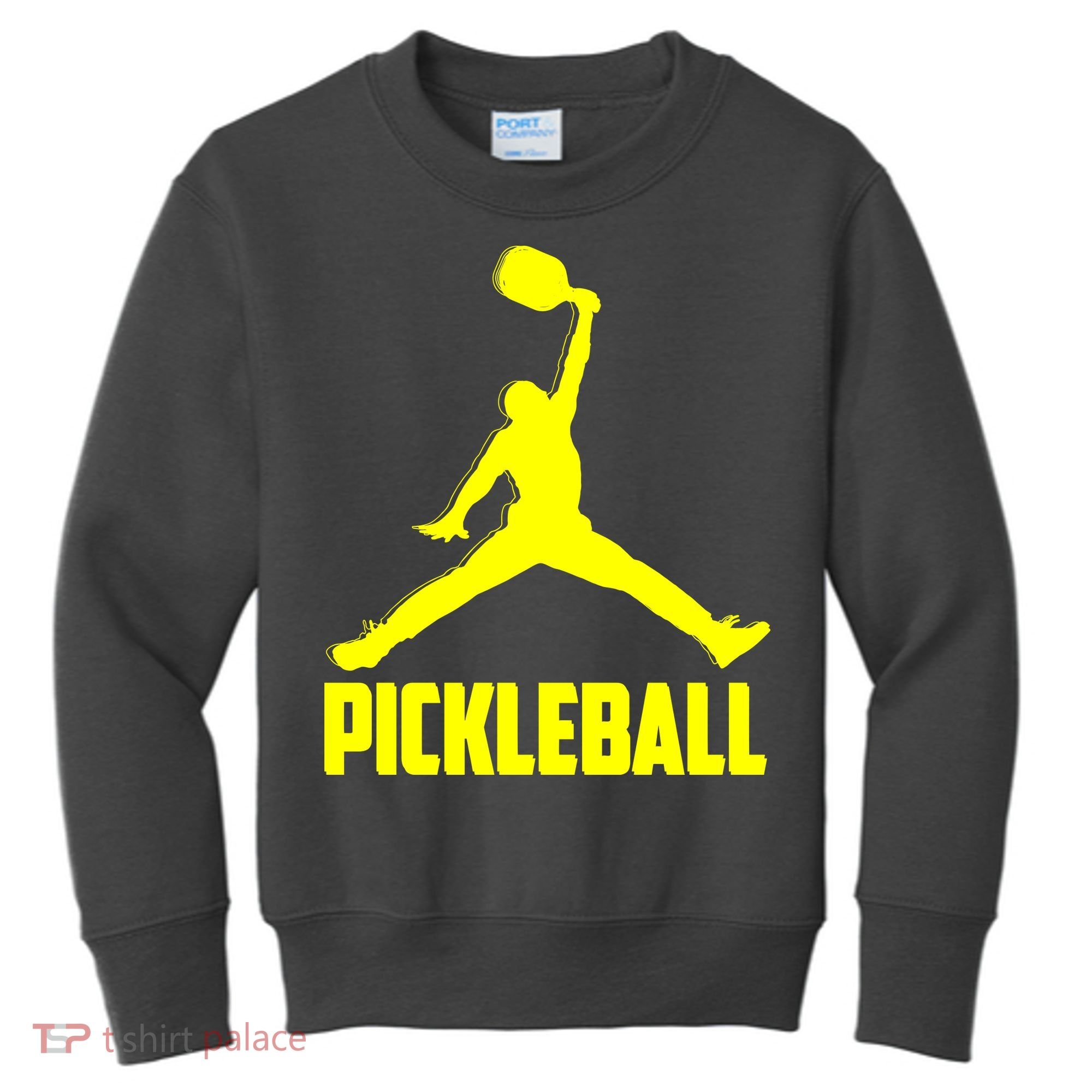 Yellow Pickleball Sports Logo Kids Sweatshirt