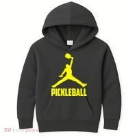 Yellow Pickleball Sports Logo Kids Hoodie thumb 0