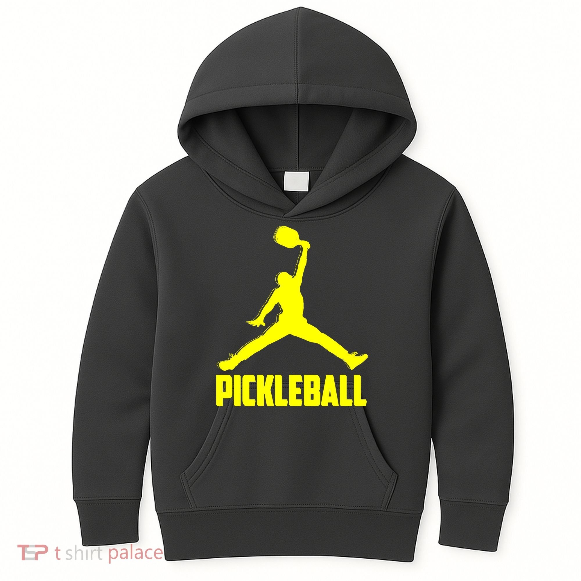 Yellow Pickleball Sports Logo Kids Hoodie