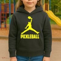 Yellow Pickleball Sports Logo Kids Hoodie thumb 3