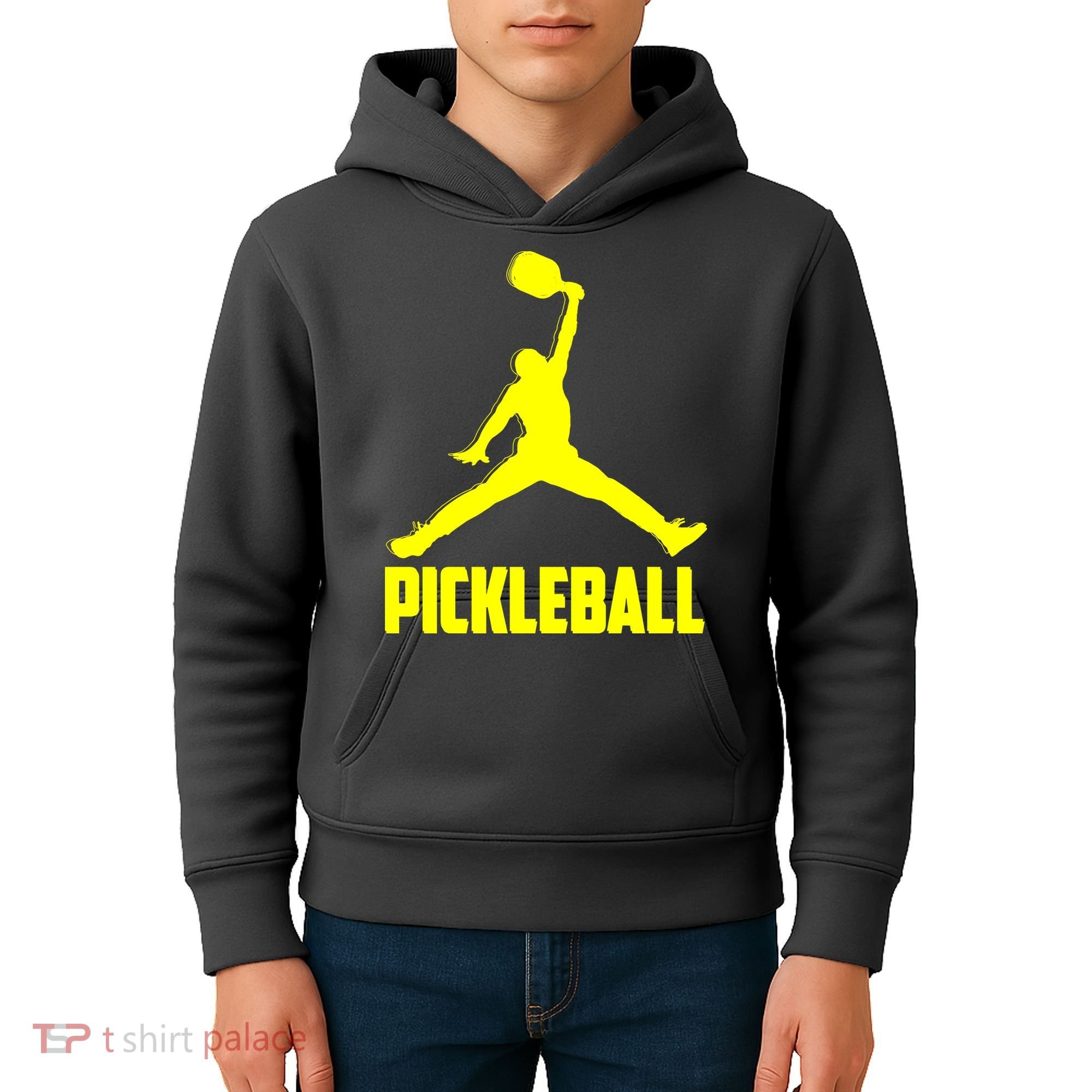 Yellow Pickleball Sports Logo Kids Hoodie