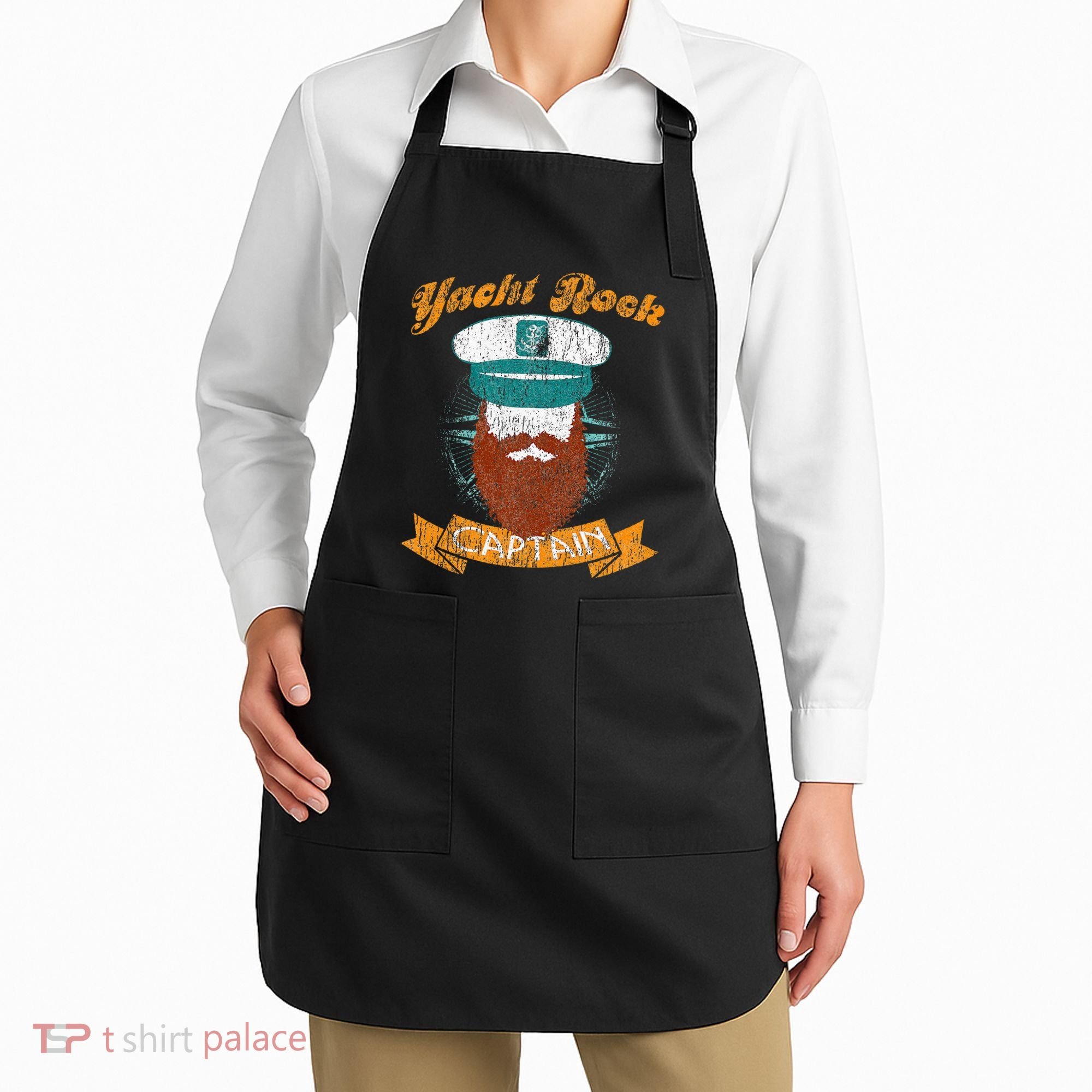 Yacht Rock Captain Party Boat Drinking Bearded Apron
