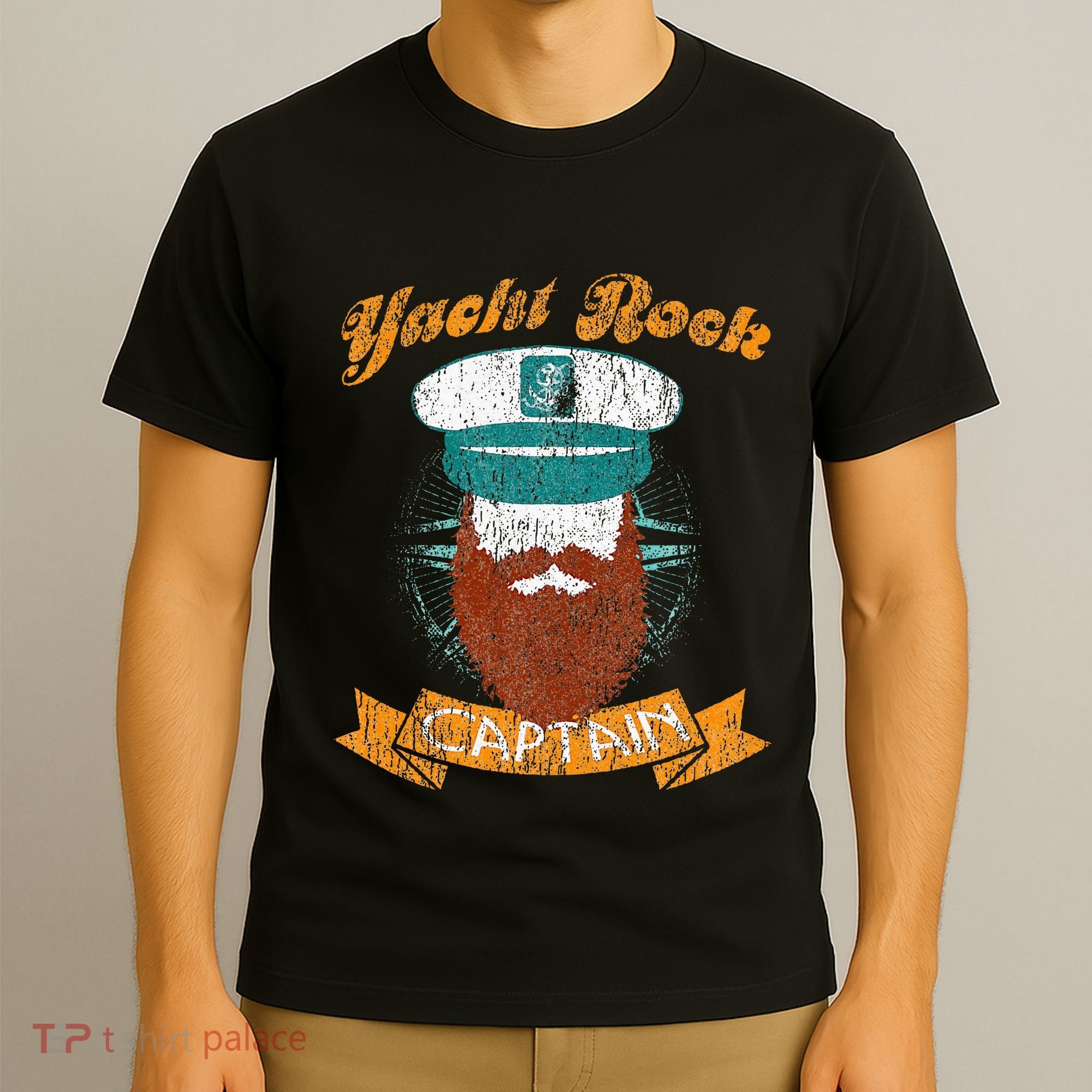 Yacht Rock Captain Party Boat Drinking Bearded T-Shirt