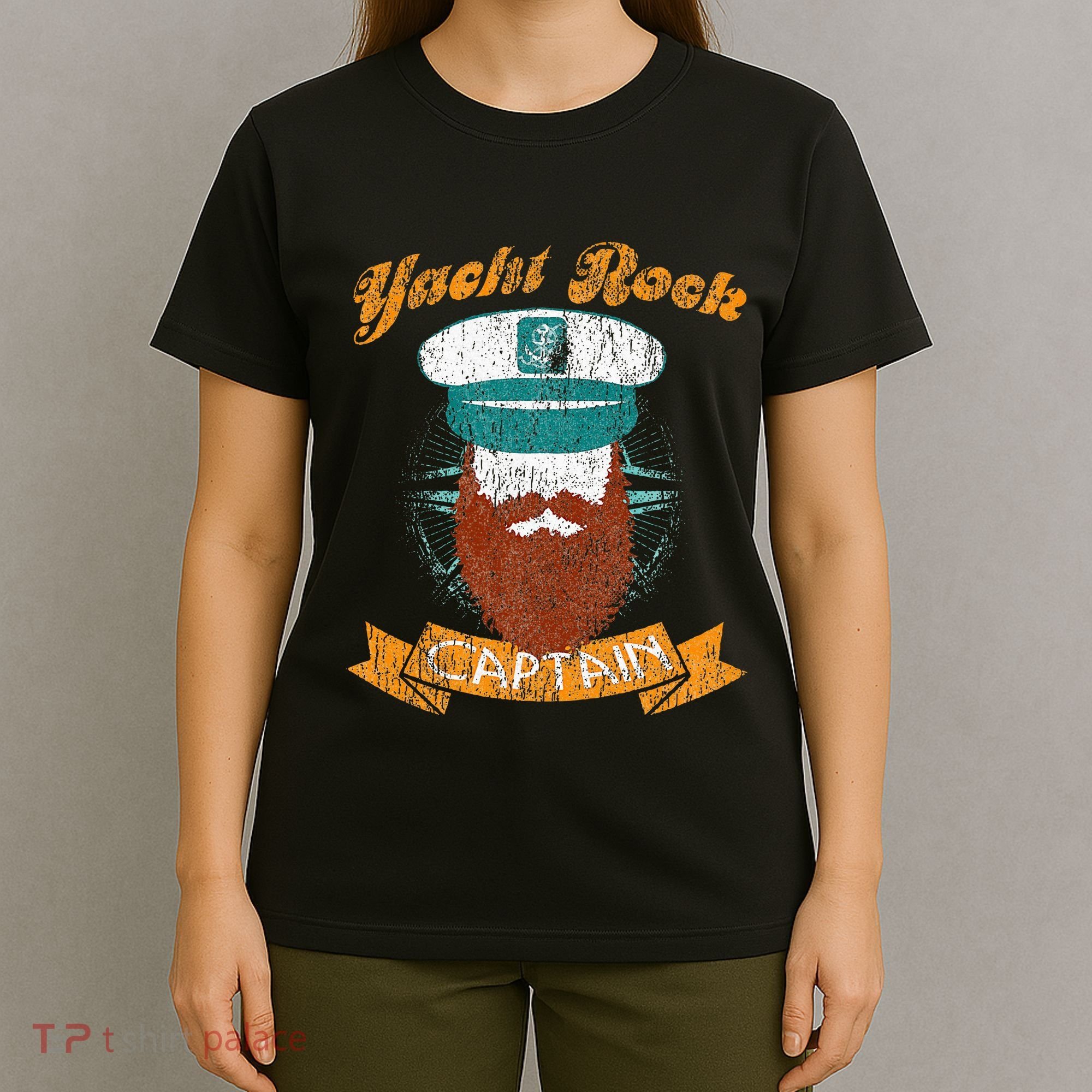 Yacht Rock Captain Party Boat Drinking Bearded T-Shirt
