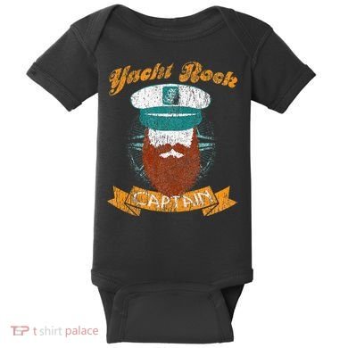 Yacht Rock Captain Party Boat Drinking Bearded Baby Bodysuit