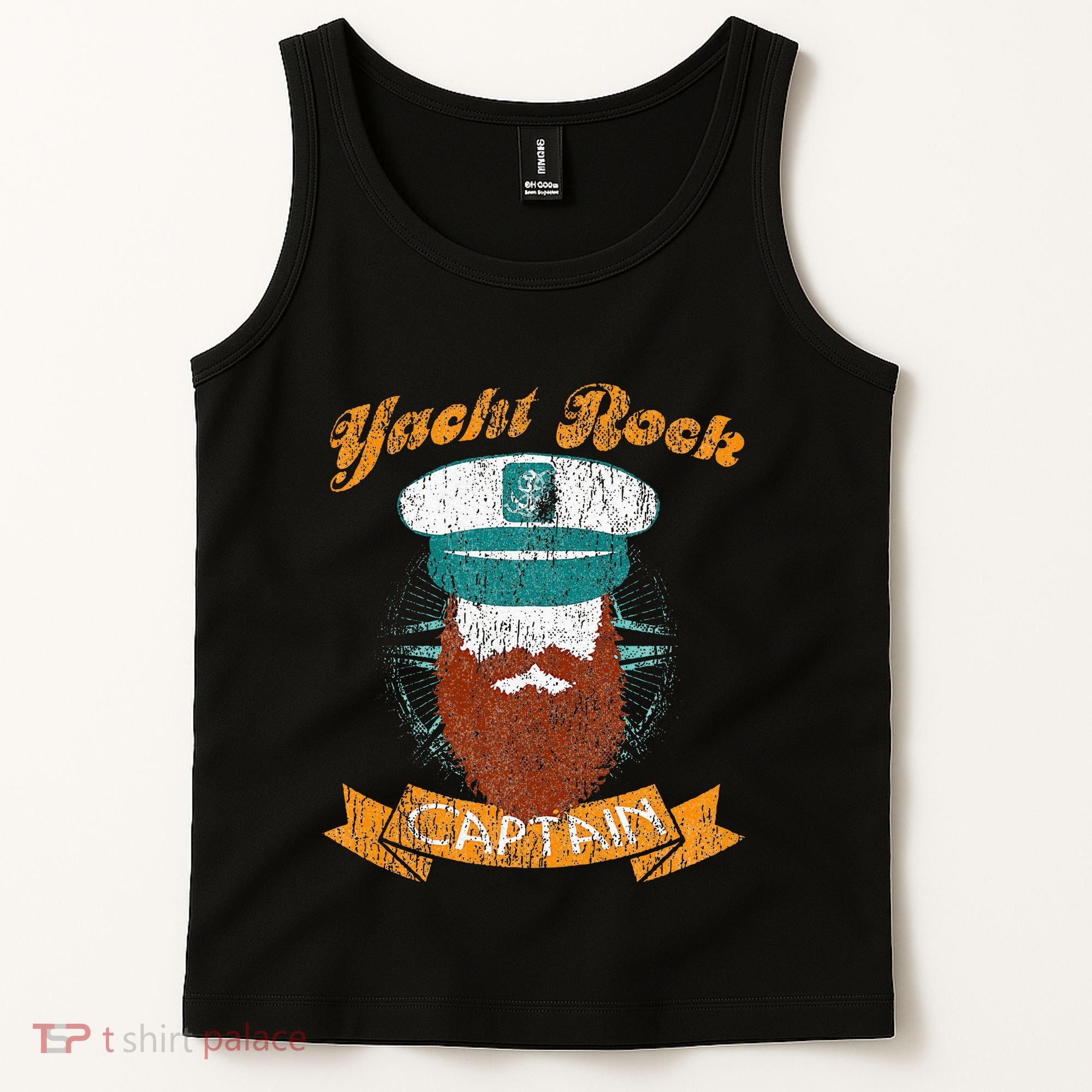 Yacht Rock Captain Party Boat Drinking Bearded Tank Top