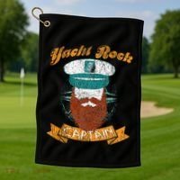 Yacht Rock Captain Party Boat Drinking Bearded Golf Towel thumb 1