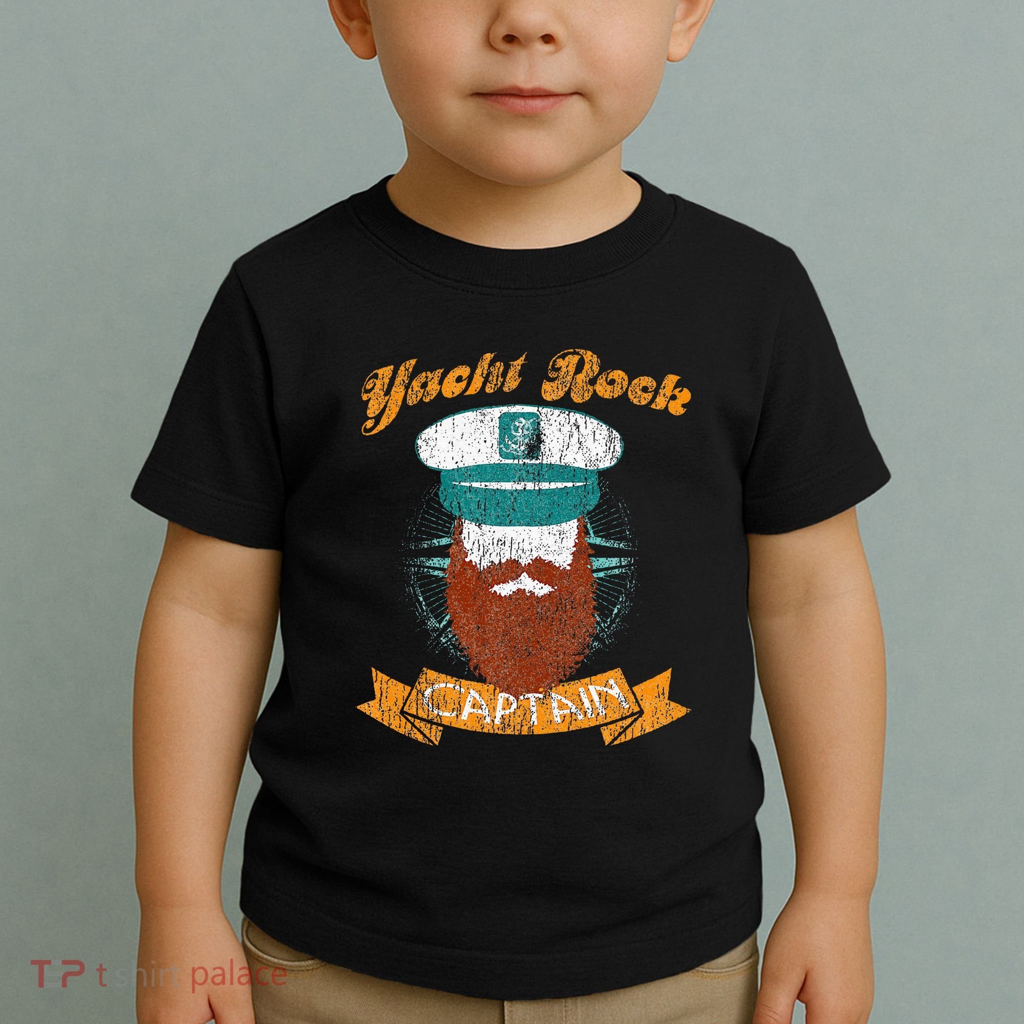 Yacht Rock Captain Party Boat Drinking Bearded Toddler T-Shirt