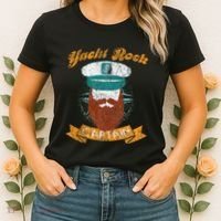 Yacht Rock Captain Party Boat Drinking Bearded Women's T-Shirt thumb 2