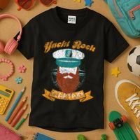 Yacht Rock Captain Party Boat Drinking Bearded Kids T-Shirt thumb 3
