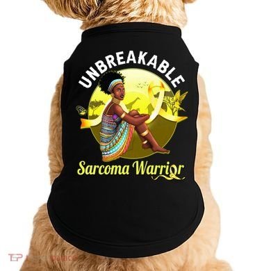 Yellow Ribbon Cancer Awareness Unbreakable Sarcoma Warrior Cute Gift Doggie Tank
