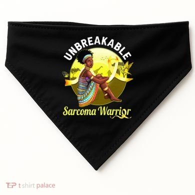 Yellow Ribbon Cancer Awareness Unbreakable Sarcoma Warrior Cute Gift USA-Made Doggie Bandana