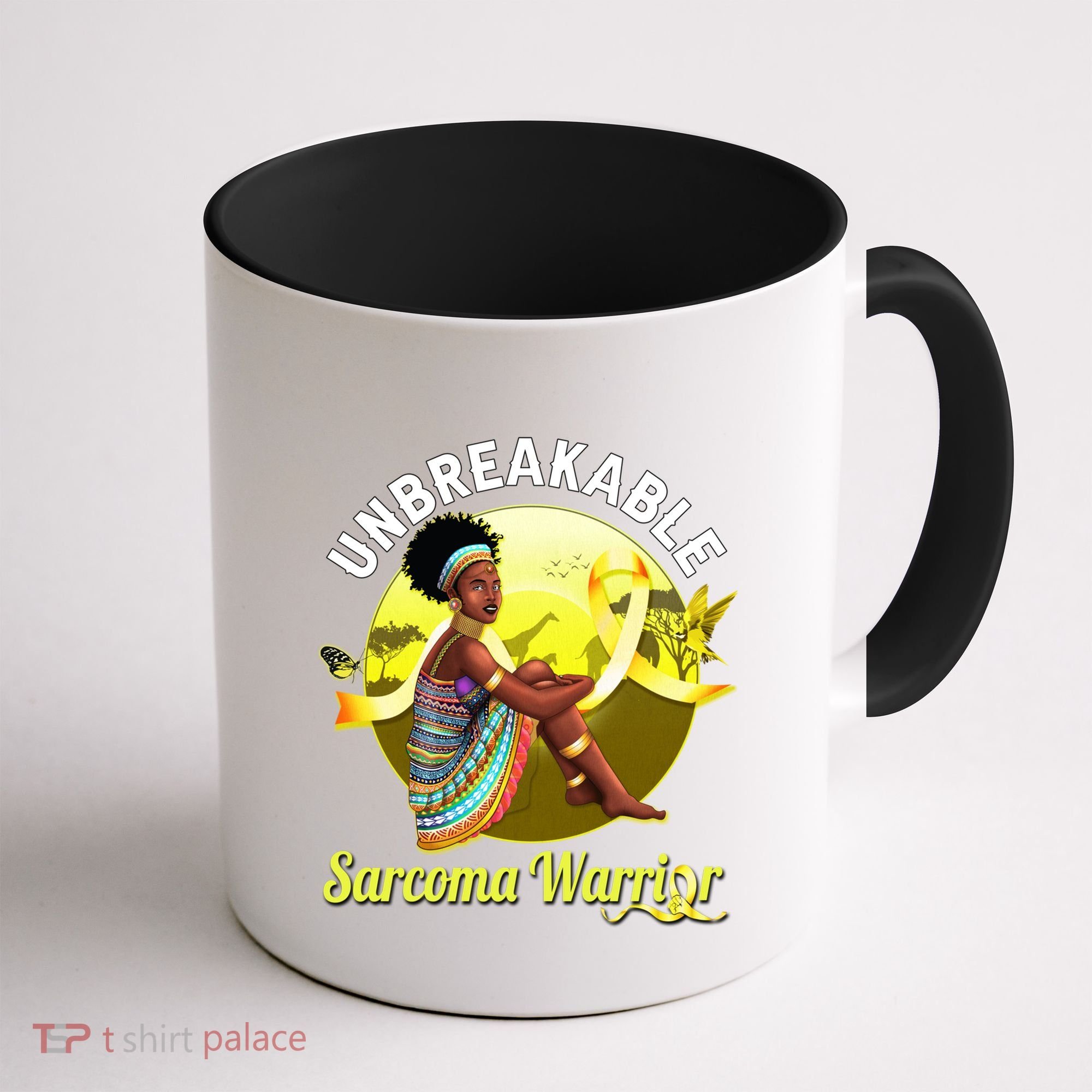 Yellow Ribbon Cancer Awareness Unbreakable Sarcoma Warrior Cute Gift Coffee Mug