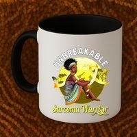 Yellow Ribbon Cancer Awareness Unbreakable Sarcoma Warrior Cute Gift Coffee Mug thumb 2