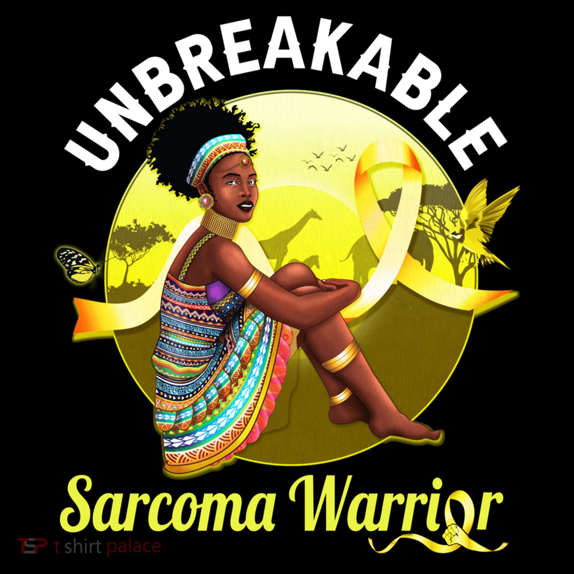 Yellow Ribbon Cancer Awareness Unbreakable Sarcoma Warrior Cute Gift Women's Hoodie