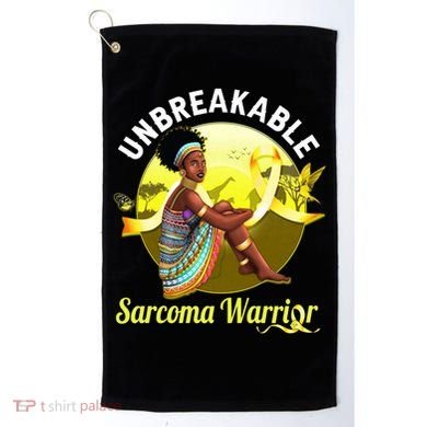 Yellow Ribbon Cancer Awareness Unbreakable Sarcoma Warrior Cute Gift Golf Towel
