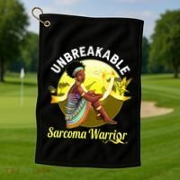 Yellow Ribbon Cancer Awareness Unbreakable Sarcoma Warrior Cute Gift Golf Towel thumb 1