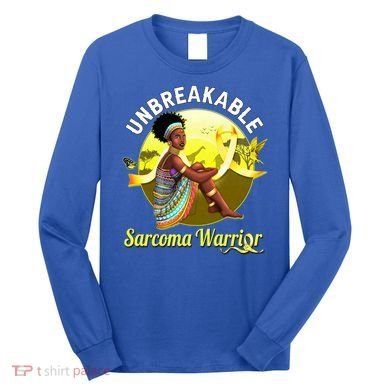 Yellow Ribbon Cancer Awareness Unbreakable Sarcoma Warrior Cute Gift Long Sleeve Shirt