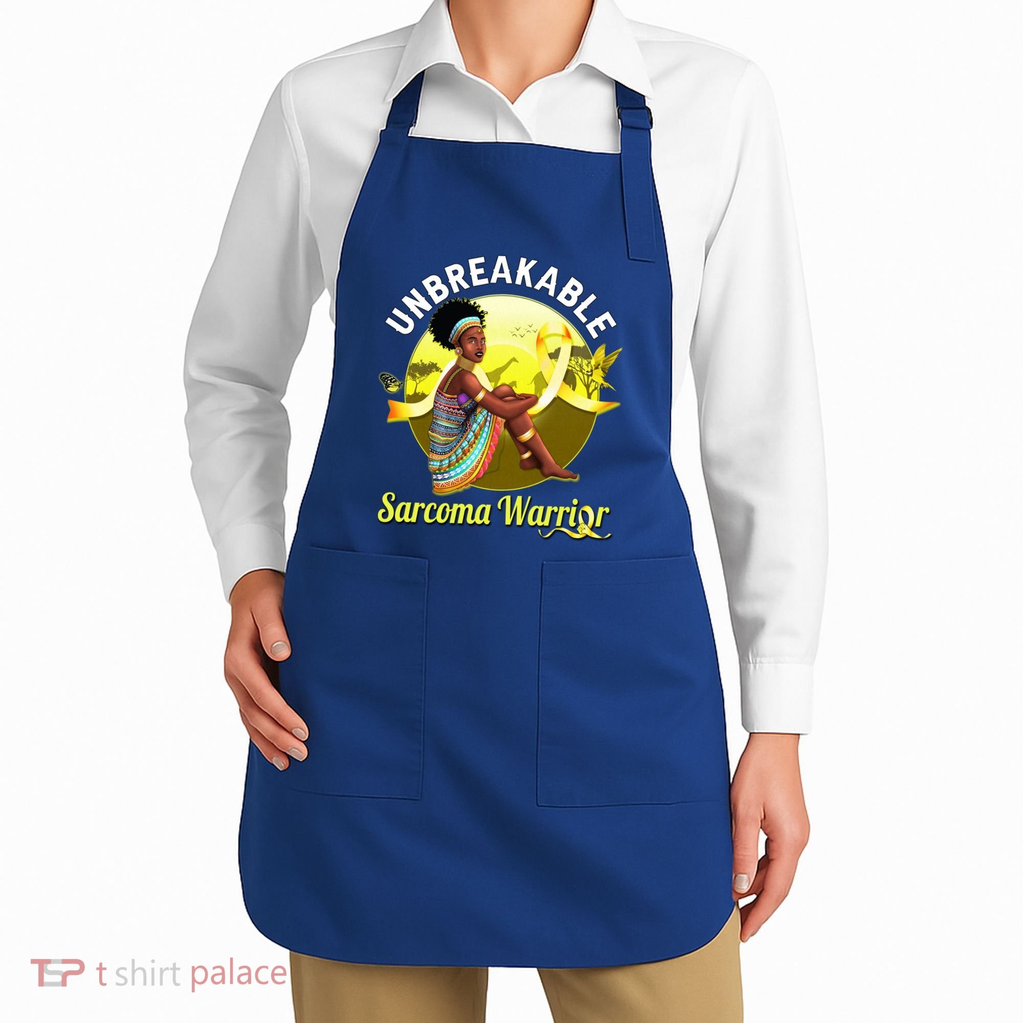 Yellow Ribbon Cancer Awareness Unbreakable Sarcoma Warrior Cute Gift Apron