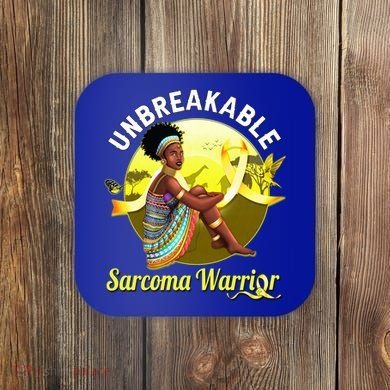 Yellow Ribbon Cancer Awareness Unbreakable Sarcoma Warrior Cute Gift Coaster