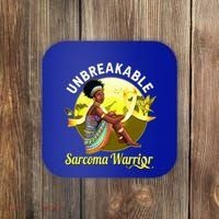 Yellow Ribbon Cancer Awareness Unbreakable Sarcoma Warrior Cute Gift Coaster thumb 0