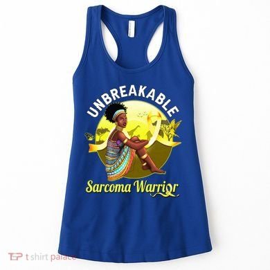 Yellow Ribbon Cancer Awareness Unbreakable Sarcoma Warrior Cute Gift Women's Tank Top